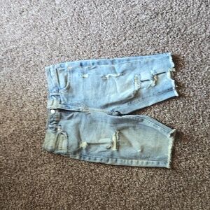 Denim bike shorts